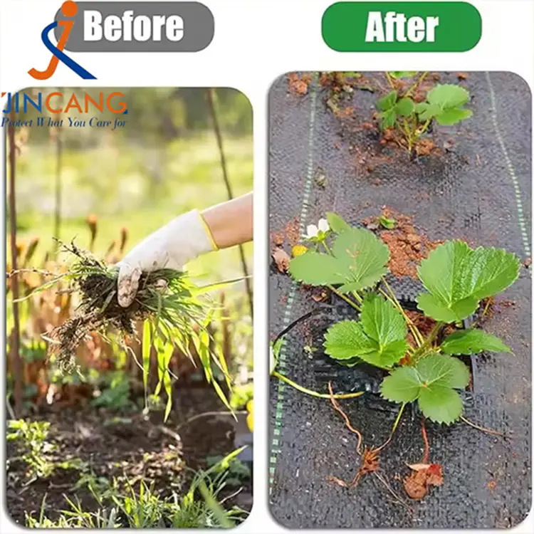 Геотекстильна трав'яна бар'єр Чорний бур'ян Бар'єрний тканинний килимок